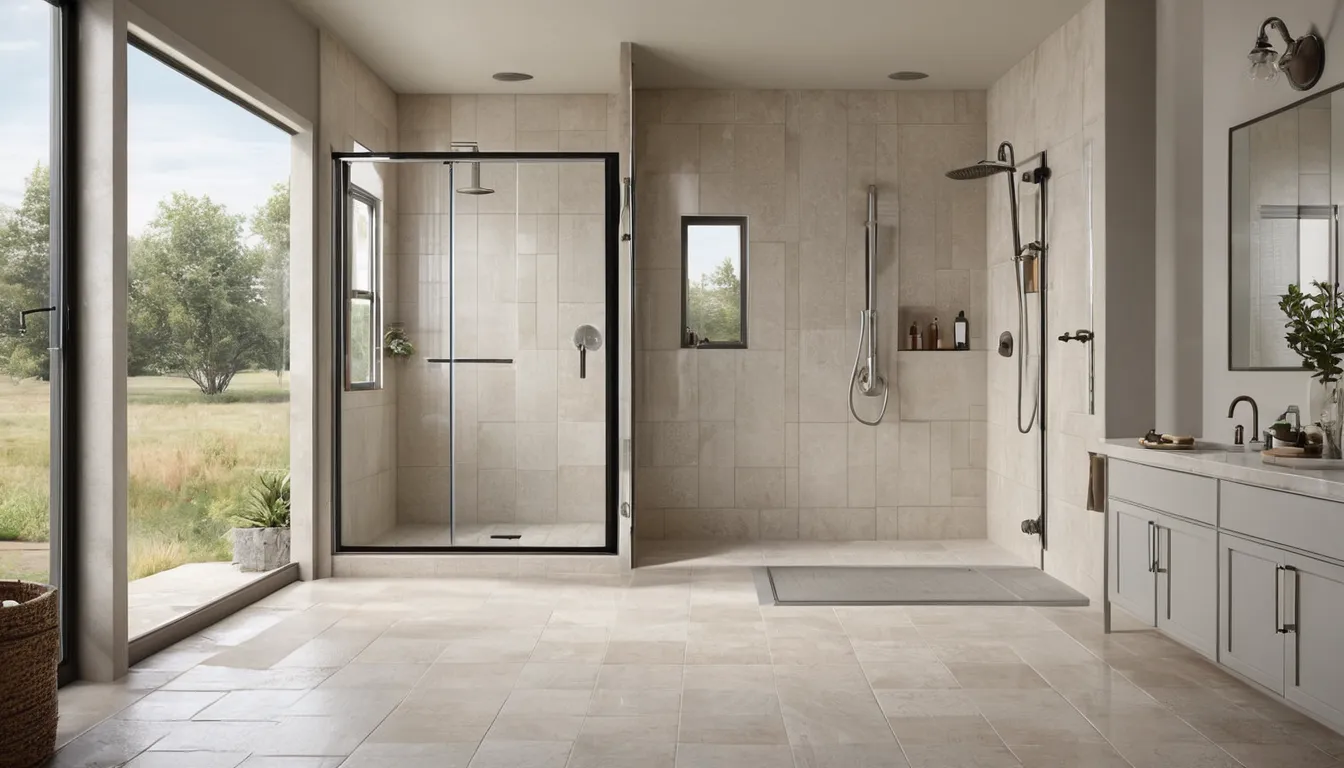 Bright bathroom in a Orland Park home with a new low-entry walk-in shower and a grab bar